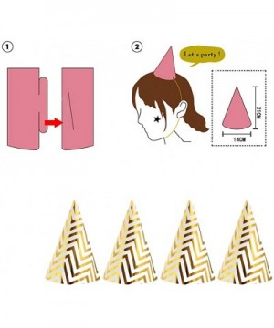 Gold Birthday Party Cone Hats- 12 ct - CA18CO02LZL $6.51 Hats