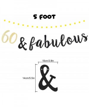 60 & Fabulous Black and Gold Glitter Bunting Banner 60 Years Old Happy 60th Birthday Anniversary Party Decorations. - 60th - ...