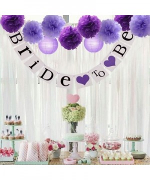 Bride to Be" wedding Banner Tissue Paper Flowers Pom Poms Mixed Paper Lanterns Craft Kit for Lavender Purple Themed Baby Show...