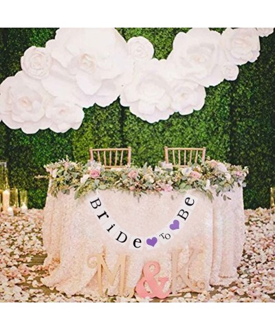 Bride to Be" wedding Banner Tissue Paper Flowers Pom Poms Mixed Paper Lanterns Craft Kit for Lavender Purple Themed Baby Show...