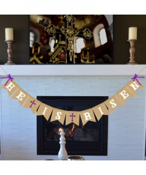 HE is Risen Banner Burlap - Easter Banner - Easter Decorations - Religious Holiday Resurrection Bunting - Church Mantel Outdo...