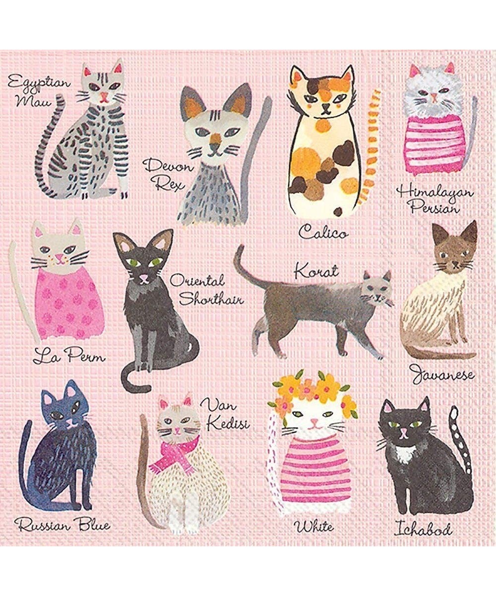 Cocktail Beverage Paper Napkins- 5 x 5- Cool Cats- 20 Count - Cool Cats - C012FOL5HWH $5.51 Tableware