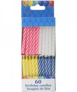 Birthday Candles- (60- Spiral Brights) - Spiral Brights - C4184R6E40C $6.62 Cake Decorating Supplies