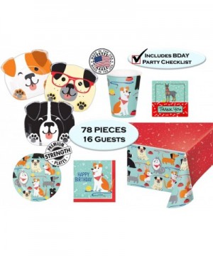 Puppy Dog Party Pups Birthday Party Supplies - Dog Themed Birthdays - Dog Shaped Dinner Plates- Dessert Plates- Napkins- Cups...