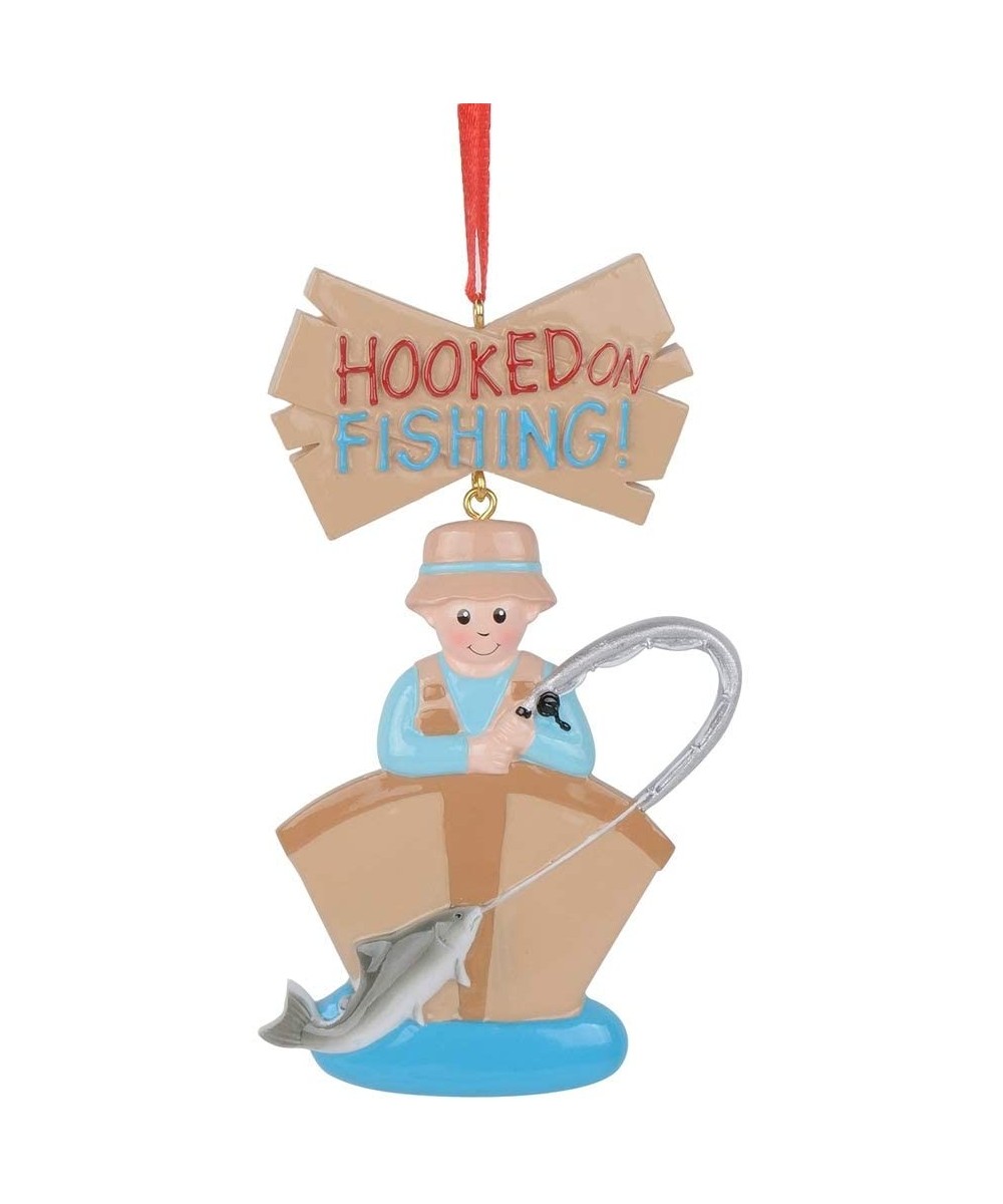 Personalzied Christmas Ornament for Sports Fans (WE Customize for You- Hooked on Fishing) - Hooked on Fishing - CT18Z667CS0 $...