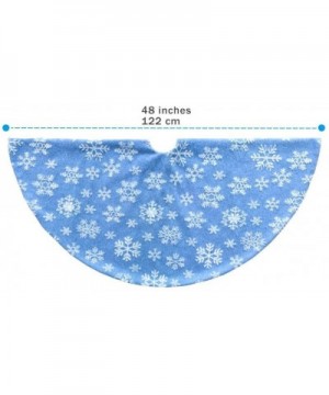 Blue Christmas Tree Skirt- 48 inches Xmas Tree Skirt with White Snowflakes for Christmas Holidays Decoration - 48" Blue With ...