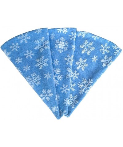 Blue Christmas Tree Skirt- 48 inches Xmas Tree Skirt with White Snowflakes for Christmas Holidays Decoration - 48" Blue With ...