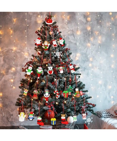 Christmas Countdown Advent Calendar Ornaments 24 Set 3D Clay Figurine Ornaments Santa Snowman Angel Penguin Doll Hanging Tree...