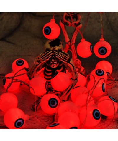 Halloween Decorations String Lights- 30 LED Waterproof Cute Eyeball LED Holiday Lights for Outdoor Decor- 8 Modes Steady/Flic...