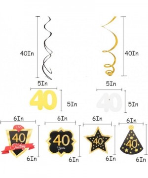 40 Birthday Decoration Happy 40th Birthday Party Silver Black Gold Foil Hanging Swirl Streamers I'm Forty Years Old Today Bir...