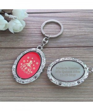 Personalized Spinning Quinceañera Keychain Favor (12 PCS) - Engraved Metal Key Ring/Sweet 15 Mis Quince 18 Birthday Sweet Six...