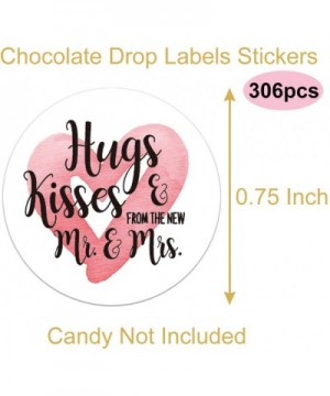 Chocolate Drop Labels Stickers- Hugs & Kisses from The New Mr. & Mrs- 300 Pack- Fits Hershey's Kisses Party Favors- Wedding S...