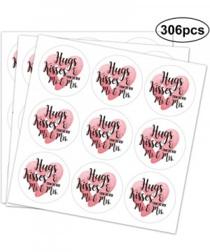 Chocolate Drop Labels Stickers- Hugs & Kisses from The New Mr. & Mrs- 300 Pack- Fits Hershey's Kisses Party Favors- Wedding S...