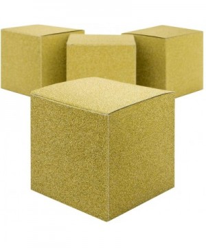 Glitter Gift Favor Tuck Boxes- 3" Cube Favor Box- Bulk 50-Pack- Party Favor Gift Box for Wedding Favors- Baby Shower- Graduat...