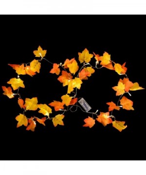 8.2 Feet/ 2.5 Meters Maple-Leaves LED Garland Light Orange Fall Decor Light with 20 Warm White Lights for Thanksgiving Christ...