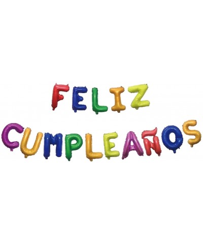 Feliz Cumpleaños 16 inch Letter Foil Mylar Balloon Banner Kit- Colorful - Multicolor - CM18DXHRQYE $7.83 Banners & Garlands