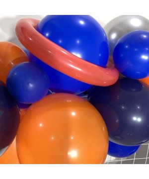 Space Party Balloons Garland Kit 112 Pcs- Blue Navy Orange Metallic Silver Latex Balloons Children Boy Girl Birthday Supplies...