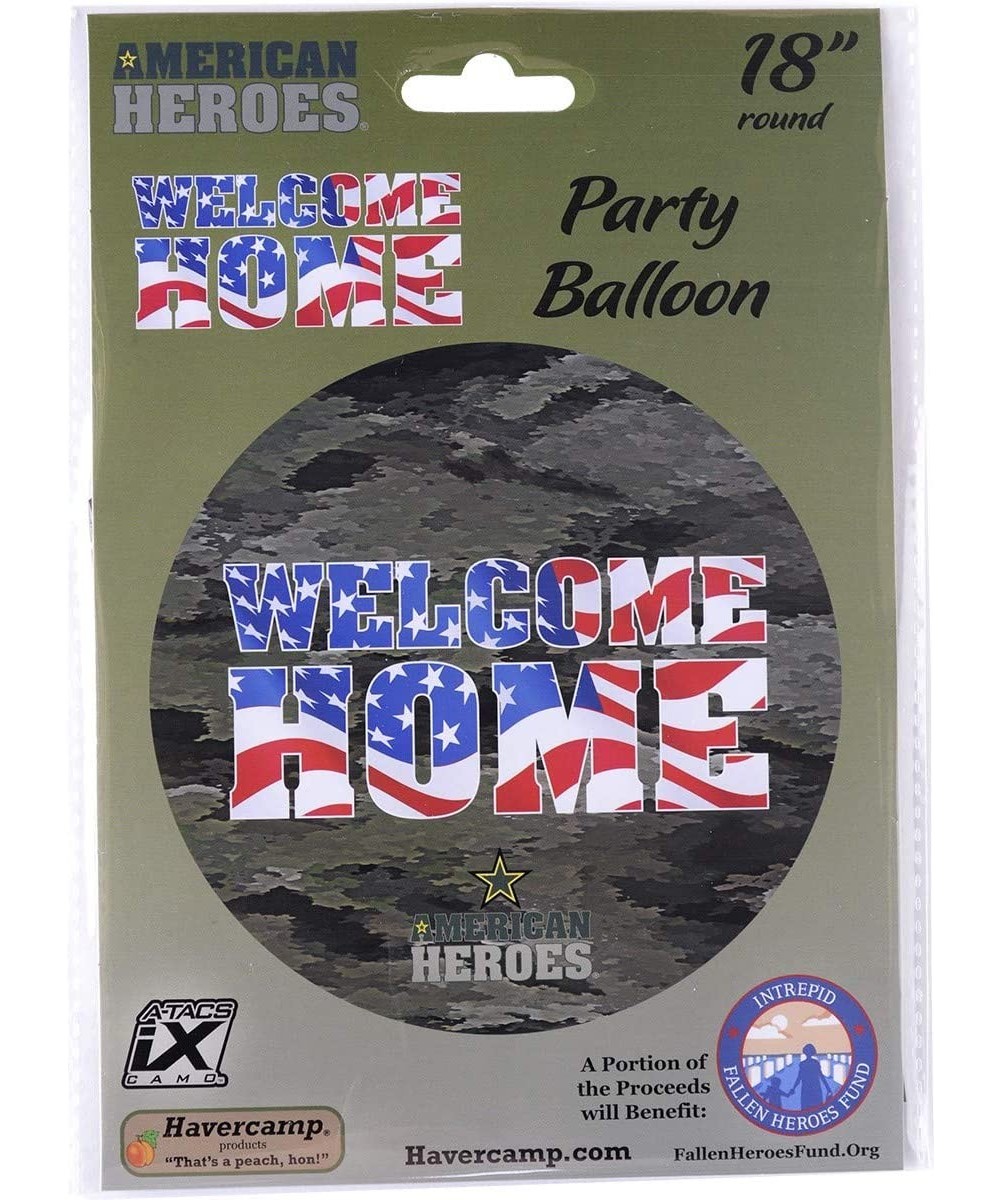 Military Army Camo Welcome Home Party Balloon (18" Round Foil Mylar Balloon) American Heroes Party Collection - CH17YZ4GZOW $...