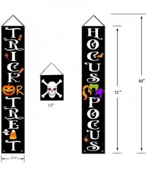 Trick or Treat Hocus Pocus Halloween Decorations for Door- Hocus Pocus Haning Porch Sign Banner for Front Door Porch Gate Gar...