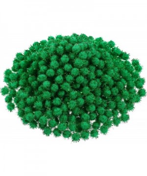 600 Pieces Christmas Pom Poms Glitter Pom Poms Arts and Crafts Making Balls for Christmas Craft Making Party Supplies (Green)...