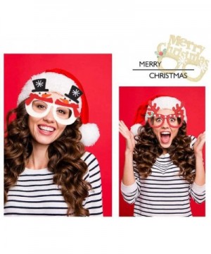 8PCS Christmas Hat Christmas Glasses Santa Claus Cap Christmas Photo Booth Props Christmas Party Supplies Christmas Party Fav...