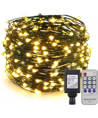 100ft Led String Lights- 300 Led Starry Lights on 30M Green Copper Wire String Lights Power Adapter + Remote Control(Warm Whi...