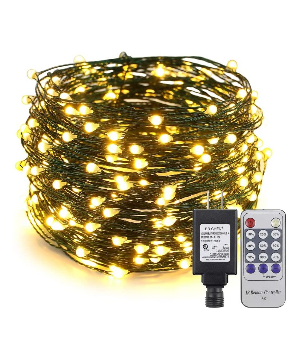 100ft Led String Lights- 300 Led Starry Lights on 30M Green Copper Wire String Lights Power Adapter + Remote Control(Warm Whi...