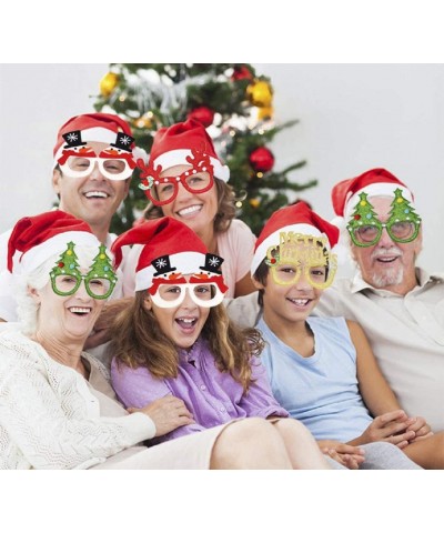 8PCS Christmas Hat Christmas Glasses Santa Claus Cap Christmas Photo Booth Props Christmas Party Supplies Christmas Party Fav...