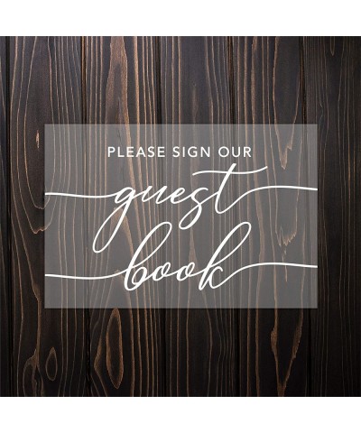Scripted Please Sign Our Guestbook- Acrylic Sign- 7.5 x 11 Inch- Stand Included- Guest Book Table- Wedding- Engagement- Anniv...