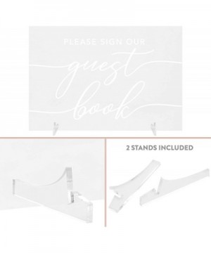 Scripted Please Sign Our Guestbook- Acrylic Sign- 7.5 x 11 Inch- Stand Included- Guest Book Table- Wedding- Engagement- Anniv...