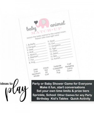 Pink Elephant Baby Shower Animal Matching Game Pack (25 Cards) Fun Guess the Pair Activity - Sprinkle - Adults - Groups - Kid...
