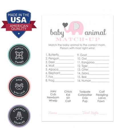 Pink Elephant Baby Shower Animal Matching Game Pack (25 Cards) Fun Guess the Pair Activity - Sprinkle - Adults - Groups - Kid...