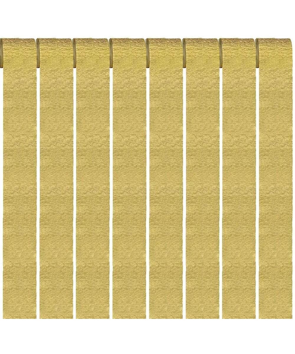 Gold Party Streamers Crepe Paper Streamers Decorations 1.77in Wide 82ft Long 12 Rolls - Gold - CM1908K6A2U $6.88 Streamers
