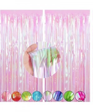 Tinsel Curtain Party Decorations Rainbow-2 Pack 3.3ftx.6.6ft Iridescence Foil Fringe Curtain Photo Booth Backdrop Shimmer for...