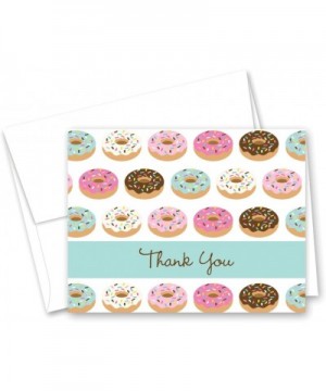 Donut Thank You Cards and Envelopes - Set of 10 - C718GKAKEXS $9.54 Favors