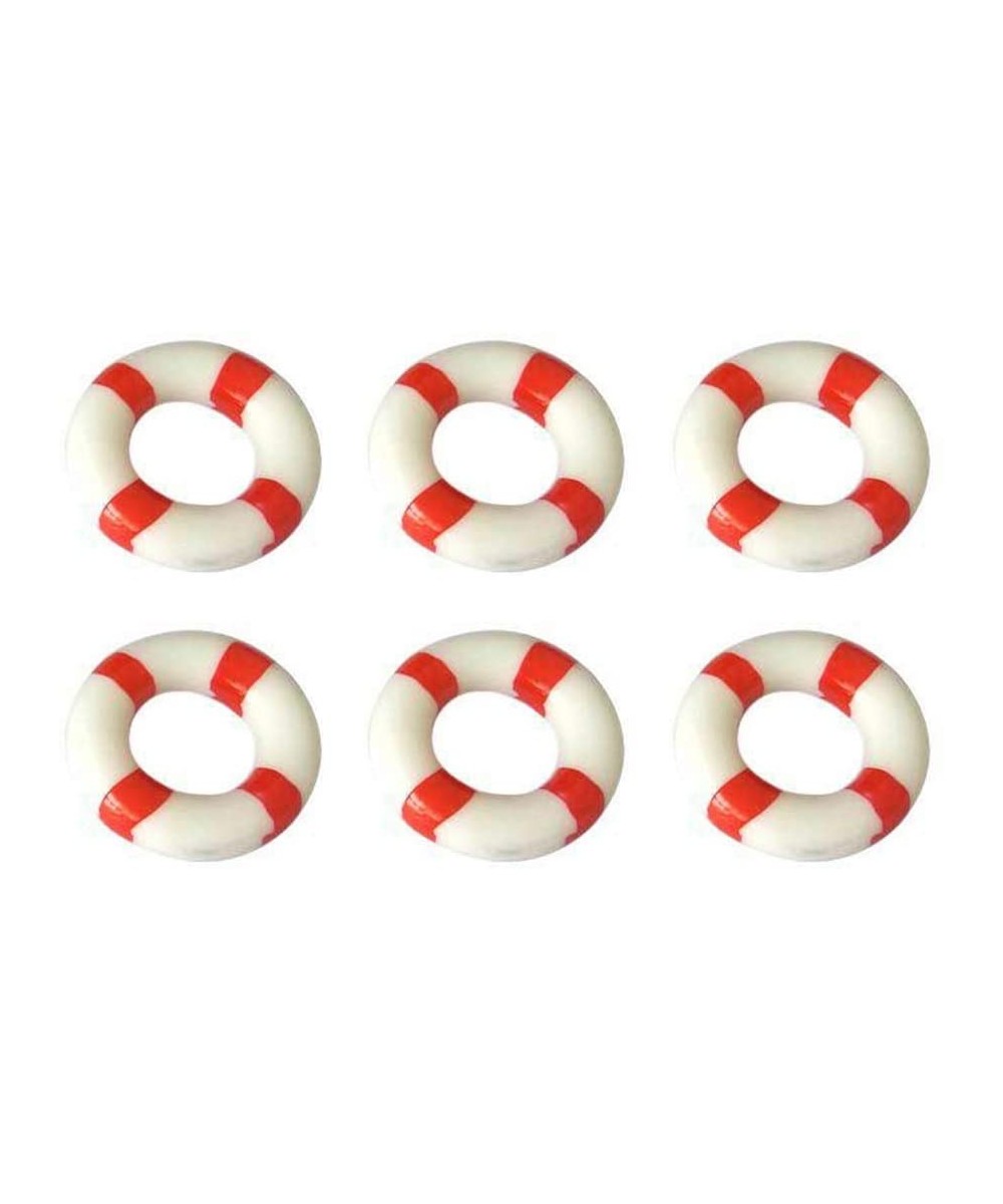 10pcs Mini Life Ring Decorations Landscape Swim Ring Buoy Nautical Decor (Red) - C618WSM9Q5K $6.64 Favors
