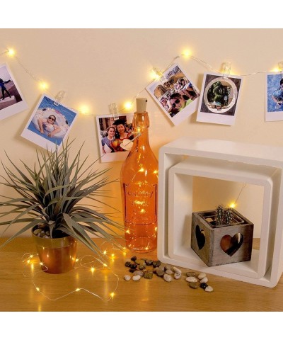 20 LED Photo Clip String Lights- Fairy Lights with Clips- Lights with Clips for Pictures- Polaroid Lights with Clips for Bedr...