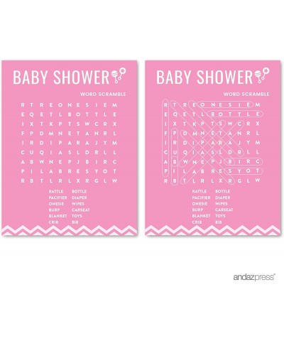 Pink Chevron Girl Baby Shower Collection- Word Search Game Cards Activity- 20-Pack - Cards Word Search - C412O2ZPMMV $7.02 Ce...