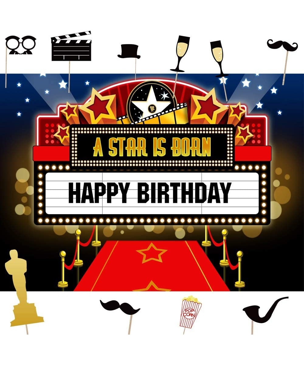 Hollywood Movie Theme Photography Backdrop Photo Props DIY Kit Dress-up and Awards Night Ceremony Photo Booth Background Even...