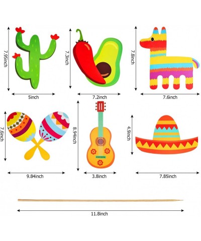 30 Pieces Fiesta Centerpiece Stick Mexican Fiesta Table Stick Cinco De Mayo Table Centerpiece Cutout for Birthday Baby Shower...