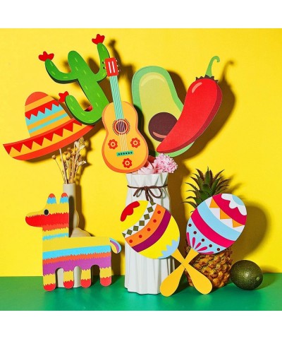 30 Pieces Fiesta Centerpiece Stick Mexican Fiesta Table Stick Cinco De Mayo Table Centerpiece Cutout for Birthday Baby Shower...