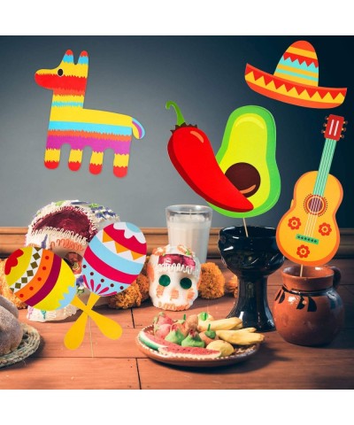 30 Pieces Fiesta Centerpiece Stick Mexican Fiesta Table Stick Cinco De Mayo Table Centerpiece Cutout for Birthday Baby Shower...