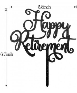 Happy Retirement Cake Topper Black Glitter The Adventure Begin- Retirement Party Decoration Supplies(Acyrlic) - C318OTRWTA7 $...