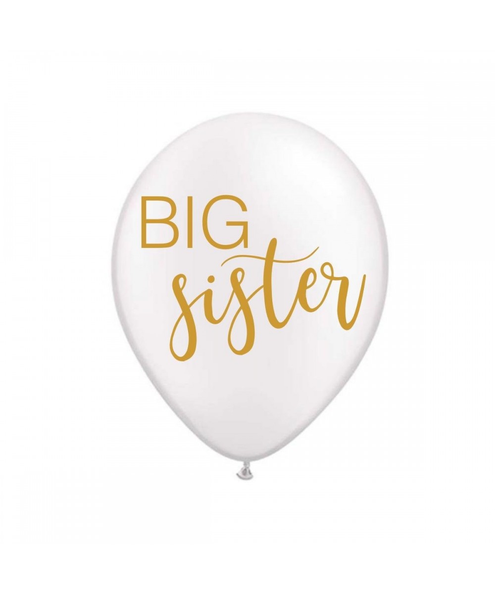 Big Sister Balloon- White Big Sister Balloon- Big Sis Balloon- Pregnancy Announcement- Photo Prop- Baby Announcement Balloon-...