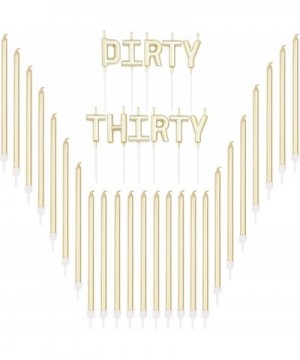 Dirty Thirty Cake Topper with Thin Candles in Holders (Gold- 35 Pack) - C118T3QGYE7 $7.97 Birthday Candles