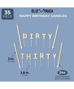 Dirty Thirty Cake Topper with Thin Candles in Holders (Gold- 35 Pack) - C118T3QGYE7 $7.97 Birthday Candles