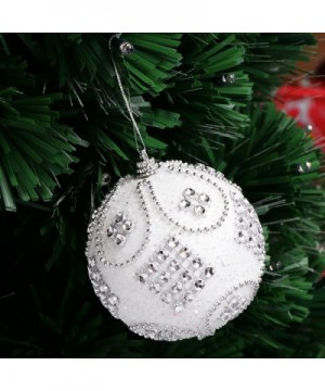 6PCS Colorful Luxurious Mini Glitter Sequins Rhinestones Christmas Foam Ball Christmas Tree Ornaments Hanging Decoration Pend...
