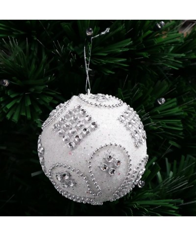 6PCS Colorful Luxurious Mini Glitter Sequins Rhinestones Christmas Foam Ball Christmas Tree Ornaments Hanging Decoration Pend...