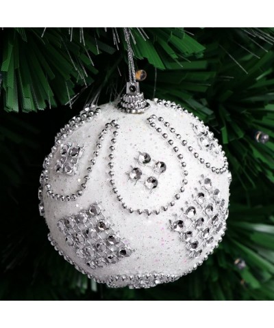 6PCS Colorful Luxurious Mini Glitter Sequins Rhinestones Christmas Foam Ball Christmas Tree Ornaments Hanging Decoration Pend...