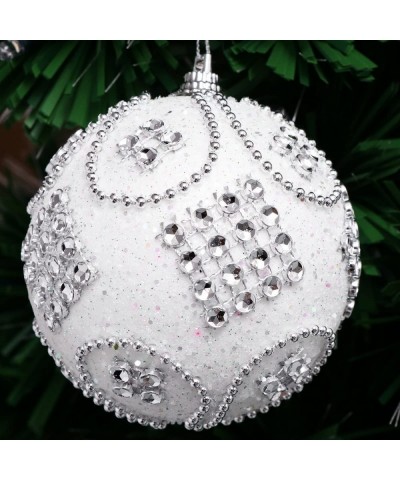 6PCS Colorful Luxurious Mini Glitter Sequins Rhinestones Christmas Foam Ball Christmas Tree Ornaments Hanging Decoration Pend...
